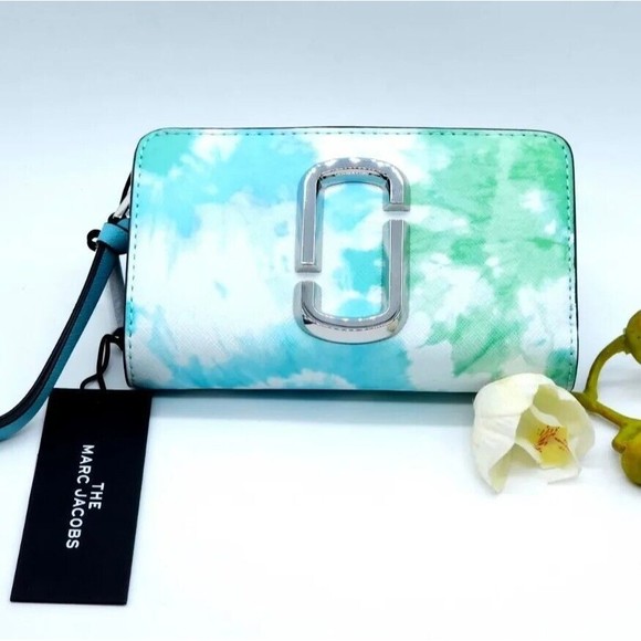 Marc Jacobs THE Snapshot Compact Wallet Blue Multi New GL02304246 - Picture 2 of 16